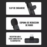 Set x2 Micrófonos Corbateros Inalámbricos con Receptor USB-C - Image 10