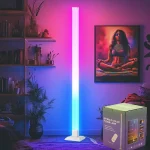 Lámpara de Pie LED Multicolor RGB con Control Base Cuadrada