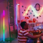 Lámpara de Pie LED Multicolor RGB con Control Base Cuadrada - Image 12