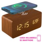 Despertador Digital Con Cargador Alarma Temperatura - Image 3