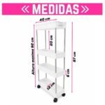 Carrito Organizador Espacios Reducidos Multiusos 4 Niveles Slim - Imagen 2
