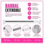 Barral Soporte Cortina de Baño Extensible Max 150cm Aprox - Imagen 4