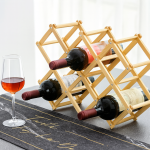 Bodega Cava de Bambu Plegable para 10 Botellas de Vino