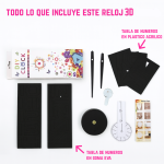 Reloj 3D de Pared Análogo Flotante Diseño Minimalista - Image 6