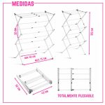 Tender de Ropa de 3 Niveles Plegable Portátil - Image 3