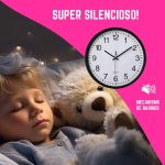 Reloj De Pared Silencioso Redondo Aguja Continua Moderno Clásico - Image 5