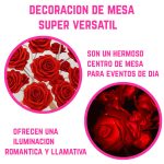 Centro de Mesa Rosas Artificiales con Luces Led USB 50cm - Image 6