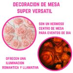 Centro de Mesa Rosas Artificiales con Luces Led USB 50cm - Image 5