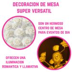 Centro de Mesa Rosas Artificiales con Luces Led USB 50cm - Image 4