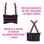 Faja Lumbar De Trabajo Ajustable Con 4 Ballenas Y Velcro - Image 6