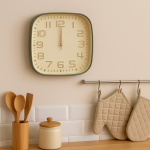 Reloj De Pared Cuadrado Analógico Vintage