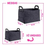 Set x3 Cajas Organizadoras de Fieltro Plegables - Image 2