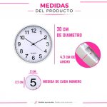 Reloj De Pared Silencioso Redondo Aguja Continua Moderno Clásico - Image 2