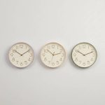 Reloj de Pared Vintage 21,5cm Fondo Crema Números Dorados