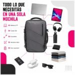 Mochila Viral de Viaje Extensible con Bolsillo para Notebook Calidad Premium - Imagen 9
