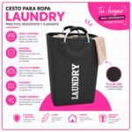Canasto Organizador de Ropa Sucia de Tela Plegable para Lavandería - Imagen 4
