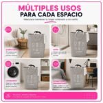 Canasto Organizador de Ropa Sucia de Tela Plegable para Lavandería - Imagen 5