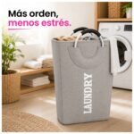 Canasto Organizador de Ropa Sucia de Tela Plegable para Lavandería - Imagen 8
