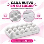 Huevera Plástica para 18 Huevos con Tapa con Cierre Seguro - Imagen 6