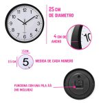 Reloj Pared Fondo Blanco Cocina Redondo Silencioso - Image 2