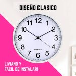 Reloj Pared Fondo Blanco Cocina Redondo Silencioso - Image 5