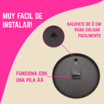 Reloj de Pared Vintage 21,5cm Fondo Crema Números Dorados - Image 7