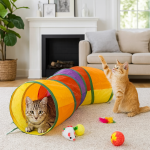 Tubo de Juguete Multicolor Plegable Para Mascotas Ideal Interiores