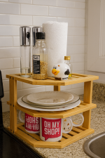 Estante esquinero bambú 3 niveles multiusos para baño cocina - Image 2