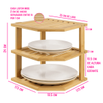 Estante esquinero bambú 3 niveles multiusos para baño cocina - Image 3
