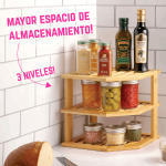 Estante esquinero bambú 3 niveles multiusos para baño cocina - Image 6