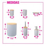 Set x6 Accesorios Organizadores de Baño de Bambú - Image 2