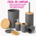 Set x6 Accesorios Organizadores de Baño de Bambú - Image 5