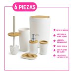 Set x6 Accesorios Organizadores de Baño de Bambú - Image 3