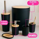 Set x6 Accesorios Organizadores de Baño de Bambú - Image 4