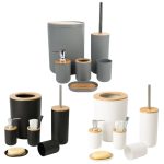 Set x6 Accesorios Organizadores de Baño de Bambú