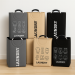 Canasto Organizador de Ropa Sucia de Tela Plegable para Lavandería