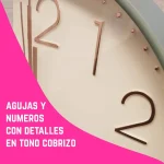 Reloj de Pared Vintage 21,5cm Fondo Crema Números Dorados - Image 5