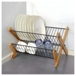 Escurridor Secaplatos para Cocina con Doble Nivel de Bambu y Metal - Image 9