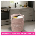 Cesto Organizador de Ropa Sucia con Manijas Plegable Redondo - Image 5