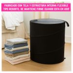 Cesto Organizador de Ropa Sucia con Manijas Plegable Redondo - Image 6