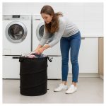 Cesto Organizador de Ropa Sucia con Manijas Plegable Redondo - Image 8