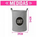 Cesto Organizador de Ropa Sucia con Manijas Plegable Redondo - Image 3