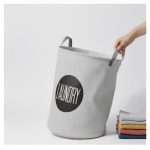 Cesto Organizador de Ropa Sucia con Manijas Plegable Redondo - Image 7