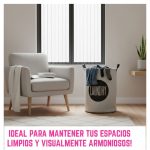 Cesto Organizador de Ropa Sucia con Manijas Plegable Redondo - Image 5