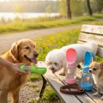 Bebedero con Cuenco para Mascotas Perros 2 en 1 Agua Alimentos