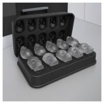 Cubetera Molde Flexible para Hielos de Silicona con Tapa de Calaveras
