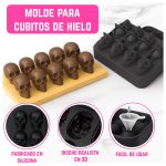 Cubetera Molde Flexible para Hielos de Silicona con Tapa de Calaveras - Image 5