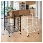 Carrito Organizador Exhibidor Metálico con Ruedas Giratorias 360°