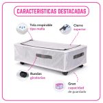Organizador para el Hogar Pequeño Multiusos Plegable con Manija Cierre y Ruedas - Image 5