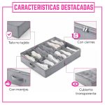 Organizador para Zapatos Bajo Cama con 12 Divisiones, Tapa, Visor, Cierre y Manijas - Image 5